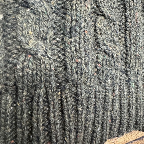 ORVIS Women's Size S Cable Knit Turtleneck Sweater Wool Cashmere Green Speckled - Picture 6 of 6